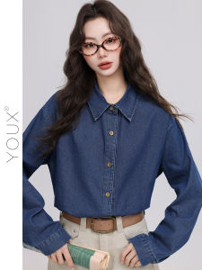 YOUXIANG | Áo Sơ Mi Nữ Rộng Dáng Retro