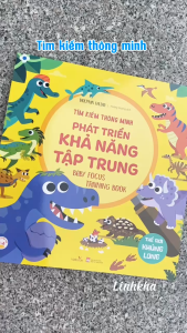 Sách Tìm kiếm thông minh phát triển khả năng tập trung - baby focus training book - Thế giới khủng long - Vizibook