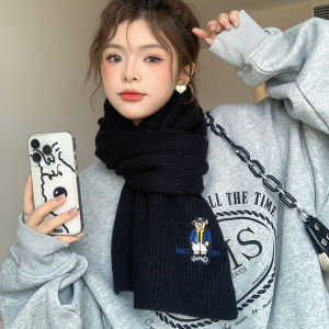 MiiOW | Warm Knitted Scarf For Women Pure Color Korean Style Winter Spring Autumn Fashionable Cute Short Neck Warmer Rectangle Shape