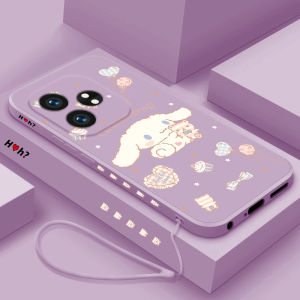 Ultra-Thin Silicone Case for Realme GT Neo6 Womens Style Full Cover Cartoon Cinnamon Dog Phone Shell Creative Protective Cover
