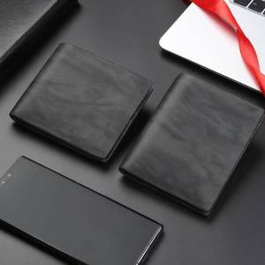 กระเป๋าสตางค์หนังแท้สั้นสำหรับผู้ชาย กระเป๋าสตางค์ธุรกิจสุดเก๋ กระเป๋าสตางค์หนังสุดหรูหรา กระเป๋าสตางค์หนัง PU กระเป๋าสตางค์ทรงแบน