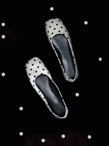 French Vintage Polka Dot Ballet Flat Shoes Slip-On Low Cut Flat Bottom Bean Bean Boat Shoes Comfortable Rubber Sole for Commuting