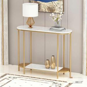 Narrow Marble Entryway Console Modern Minimalist