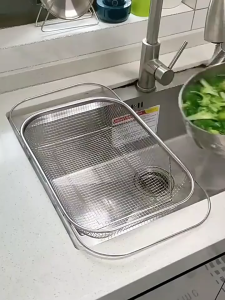 Stainless Steel Extendable Sink Drain Basket-Metal Mesh Strainer Basket for Washing Fruits & Vegetables Bakul Saliran