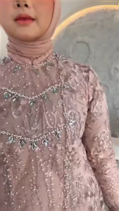 Setelan Kebaya Tunik Revina Terbaru/Kabaya Tunik Kombinasi Payet Jahit Tangan/Set Kebaya Kondangan Dan Kebaya Wisuda