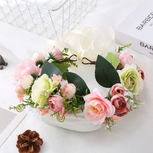 Garland Headdress Kids Peony Garland Hawaii Wreath Head Wear Photo Garland Pink Artificial Xin Meier Cos