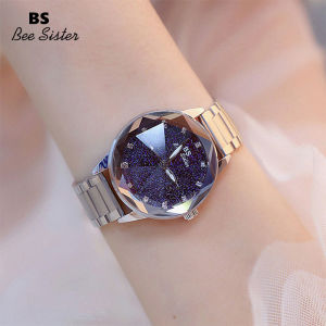 [Nhận Vòng Đeo Tay Hình Bướm Miễn Phí] Đồng Hồ Nữ Thời Trang BS Bee Sister Brand 1561 Đồng Hồ Thạch Anh Chống Nước Dây Thép Không Gỉ Thường Ngày Đồng Hồ Nữ Đồng Hồ Đeo Tay Sang Trọng Bầu Trời Đầy Sao Kim Cương Giả Đồng Hồ Đeo Tay