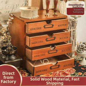 DIHUANTUO | Desk Organizer with Drawer Wooden