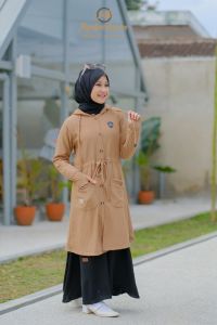SAFWA KIDS LONG OUTER MUSLIMAH BY MADANI WEAR JACKET OOTD WANITA TERBARU ALIETHA