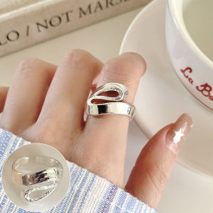 Corinna Irregular Curve Folding Ring Women Retro Personalized Open Ring Trendy Niche Ring