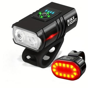 Two Front and Rear Lights Are Rechargeable Super Bright Bicycle Headlights and Tail Lights Easy to Install Safety Flashlight Warning Light for Night Riding Rear Light. Category: Bicycle Light Set