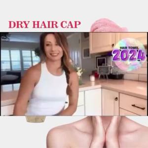 Quick Dry Hair Turban Coral Fleece Towel Ultra Absorbent Quick Dry Hair Towel Wrap With Elastic Band For Women Home Travel Use