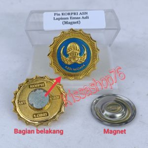 Bros Pin Korpri ASN Biru Original Loind Lapisan Emas