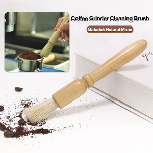 E.B. Coffee Grinder Cleaning Brush Wood Handle & Natural Bristles Coffee Tool for Home Kitchen