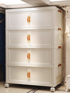 Foldable Childrens Bookcase 45-100cm European Style White Living Room Storage Cabinet for Clothes and Books Organizer Box