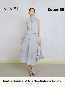 AIVEI | Elegant Bow-Neck French Style Knitted Top