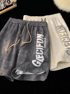 Quần Short Da Lộn Nam Mùa Hè in Chữ Thường Ngày Rộng Rãi Thể Thao Quần Ống Đứng Thoáng Khí Thoải Mái Thời Trang