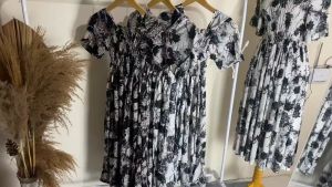 DASTER FUJI MOTIF SMOKE KEKINIAN DASTER VIRAL RAYON VISCOSE DRESS MOTIF KEKINIAN