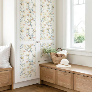Boho Floral Peel and Stick Wallpaper - Floral Self-Adhesive Prepasted Wallpaper Removable Wall Decor