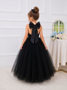 Váy Cưới Voan Satin Trắng Thanh Lịch Dành Cho Bé Gái Phong Cách Châu Âu Mỹ Dài Đến Mắt Cá Chân Kiểu Dạ Hội.