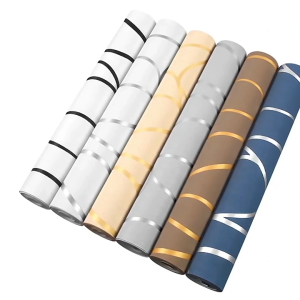 168 3D geometric pattern waterproof self-adhesive wallpaper wallpaper dormitory bedroom living room PVC furniture renovation sticker wallpaper sticker (10m x 45cm)