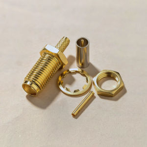 SMA RF Coaxial Connector Kit Right Angle 90° Elbow Crimp SMA F-Type Coupler Adapter Fit WiFi Antenna Coax Cable Fittings