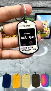 Móc khoá khắc QR Chất liệu inox không gỉ miễn phí khắc 2 mặt theo yêu cầu
