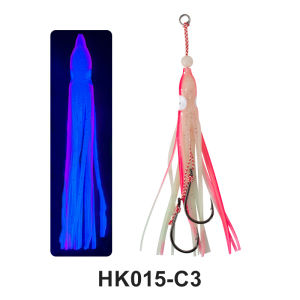 TEASER 5PCS/BAG L/S Luminous Biomimetic Squid Skin Double-Hook High-Carbon Steel Plate Boat Fishing Slow-Shaking Iron Plate Hook