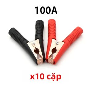 Dây Đo Ắc Quy Ô Tô 100A 90mm Có Kẹp Cá Sấu Cách Điện Kẹp Đồng Hình Cá Sấu Dùng Cho Thiết Bị Khởi Động Bình Ắc Quy Ô Tô Kết Nối Điện.