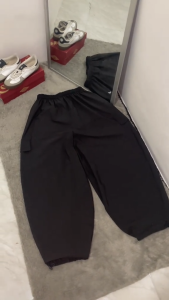 Celana Baggy Balon Pants / Balloon Sweatpants Fleece Pria Wanita Hitam Star S New Celana Panjang Cargo Gombrang Outfit Scena Casual Cowok Cewek Terlaris Bahan Cotton Fleece 280gram