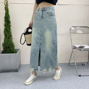 Cao Cấp Retro Denim Váy Chữ A Nữ Mùa Xuân 2024 Phong Cách Mới Giảm Béo Trung Chiều Dài Đầm Hoàn Hảo Cho Bé Gái Trẻ Trung