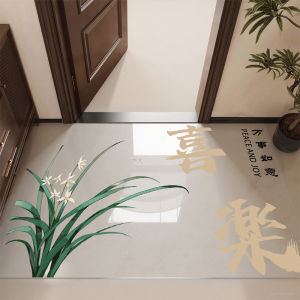 LEKEN | Transparent Ultra-Thin Entrance Mat Soft Glass Chinese Style Carpet Wash-Free
