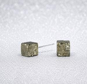 NATURAL PYRITE RINGS AND EARRINGS ( Stone of strenght and luck )