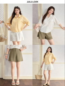JULULOOK | Bộ Áo Thun Và Quần Dập Nổi Có Đủ Kích Cỡ Với Túi