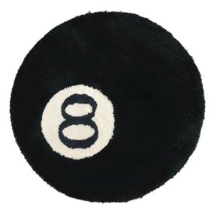 Creative 8 Ball Rug Indoor Home Decoration Spooky Halloween Gifts 8 Ball Accent Round Tufting Soft Rug Horror Movie Mat