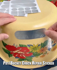 10pcs/Sheet Pot Bucket Crack Repair Sticker for Stainless Steel Aluminum Foil Adhesive Tape