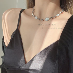Phong Cách Hàn Quốc Mắt Mèo Xám Đá Vòng Cổ Cho Nữ Phong Cách Cổ Điển Thời Trang Dây Chuyền Xương Đòn Bohemian Thiết Kế Cảm Giác Sang Trọng Lịch Sự Áo Len Dây Chuyền