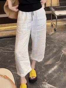 Fashionable Casual High Waist Wide Leg Pants Womens Straight Cut Trousers Nine Points Loose Slimming plus Size Autumn 2025