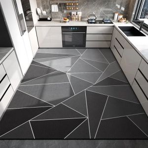 VIKAMA Geometric Style Carpet - Durable Slip-Resistant Large-Sized Kitchen Floor Mat Entrance Hall Floor Mat Home Decoration
