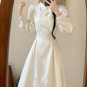 Elegant New Chinese Style Long Dress plus Size Spring Autumn New Model National Trend Womens High-End Slimming Dress