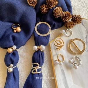 Ring brooch tudung mutiara Muslimah Cincin Tudung Scarf Buckle Tudung Ring Tudung Bawal Ring Tudung Fashion for Women