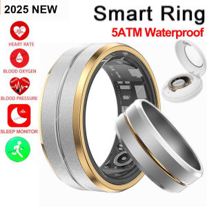 Smart Ring Men Titanium Steel Shell Heart Rate Blood Oxygen Health Monitor 3ATM Waterproof Multiple Sports Modes Smartring Women