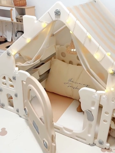 4-in-1 Tent Playpen with Storage Rack and Building Block Table: The Ultimate Play Solution for Families