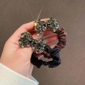 ผมให้โบว์ วินเทจ เทียมสีทึบ โบว์ผูกผม สำหรับ เครื่องประดับผม หางม้า หญิง