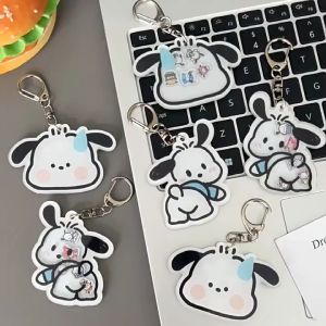 Dreamo Pochacco Keychain Cute Acrylic Decorative Student Schoolbag Accessory Gift Pendant Car Key Decoration 帕恰狗亚克力摇摇乐钥匙扣
