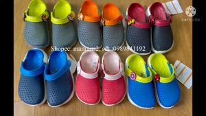 Dép Cross Cho Bé SUCLITKID Tặng 6 Sticker Dép Quai Ngang Bít Đầu Lỗ Thoáng Khí Đế Bằng Răng Cưa Khủng Long Chống Trơn Đi Ngoài Hàng Ngày