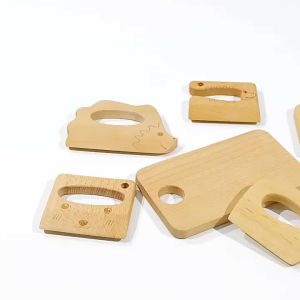Wooden Montessori Knife Kids Cooking Toys Educational Safe Knives Cut Fruit Basic Toys & Life Skills Kitchen Tools For Toddlers