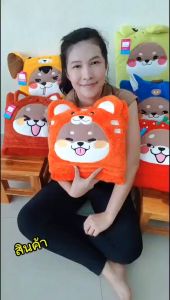 ผ้าห่มฮู้ดสัตว์น่ารัก เนื้อผ้าห่มโพลีบัว ผ้าหนานุ่ม ขนนุ่มลื่น ซักทำความสะอาดง่าย ขนาด40*60 นิ้ว