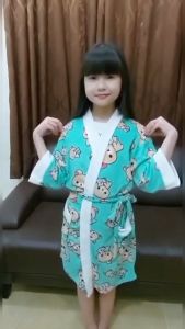 Handuk Kimono Anak Size S - XXL / 2 - 15 Tahun / Jubah Mandi Motif Rilakuma - Millieshop