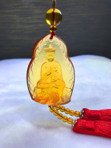 Glaze King of Tibet Bodhisattva/Buddha Statue Automobile Hanging Ornament Be Safe Charm Men and Women Car Interior Hanging Accessories Decorations Car Accessories